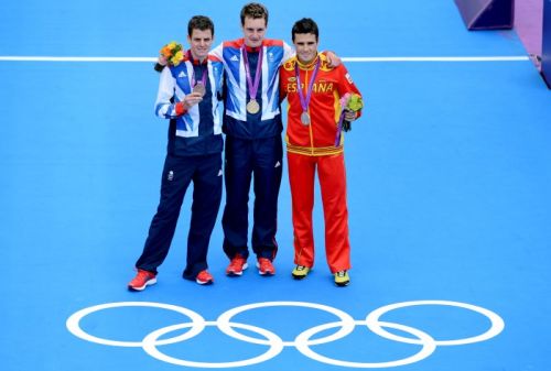 Jonathan Brownlee (bronze), Alastair Brownlee (gold), Javier Gomez (silver)