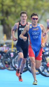 Javier Gomez and Jonathan Brownlee at the Olympics