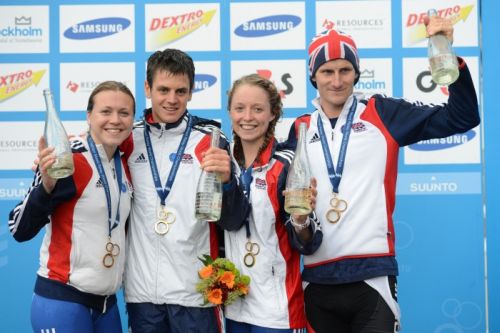 The British team: Vicky Holland, Jonathan Brownlee, Non Stanford and William Clarke