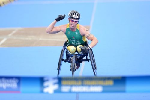 Bill Chaffey, winner of the mens Paratriathlon TRI-1 category