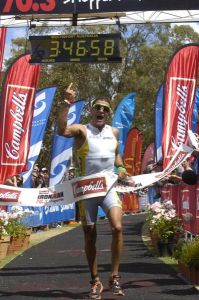 Terenzo Bozzone winning the Shepparton 70.3