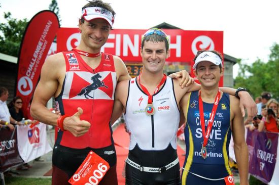 The podium: Georg Potriebsch (2nd), Dylan McNeice (1st), Fredrik Croneburg (3rd)