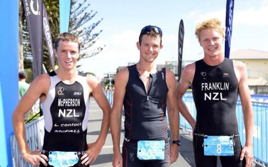 From left: Kieran McPherson (2nd), Graham O'Grady (1st), Matt Franklin (3rd)