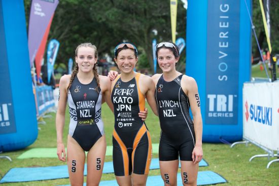 The womens podium