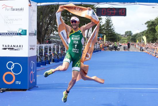 Richard Murray celebrates his win in New Plymouth