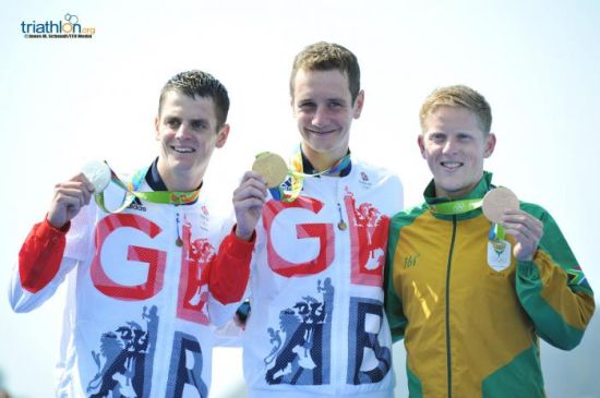 The mens Olympic podium