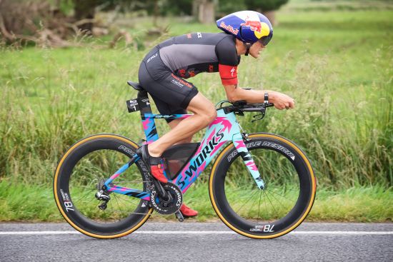 Braden Currie on the bike at Ironman 70.3 Taupo