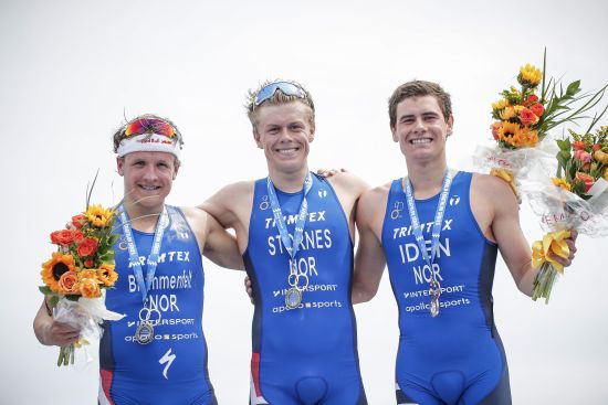 The mens podium